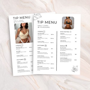 OnlyFans Tip Menu | Editable Template | Tip Menu Templates | Fansly Template | Canva Template | Digital Download | Bundle