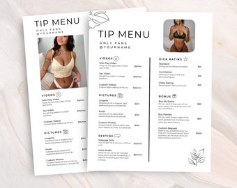 Onlyfans Tip Menu | Editable Template | Digital Download | - Etsy