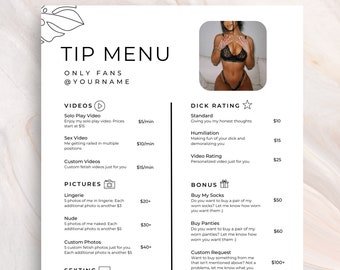 OnlyFans Tipp Menü Vorlage | Pflanzen Thema, Canva Bearbeitbar (Digitaler Download)