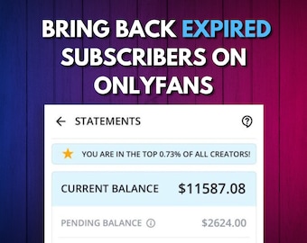 May include: A screenshot of an OnlyFans creator's account dashboard. The dashboard shows a current balance of $11,587.08, a pending balance of $2,624.00, and a message stating that the creator is in the top 0.73% of all creators. The dashboard also includes a section for manual payouts with a minimum withdrawal amount of $20.