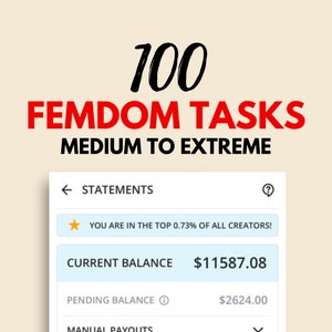 100 Femdom Tasks | Femdom Scripts | Onlyfans Sexting | Adult Content | Fansly