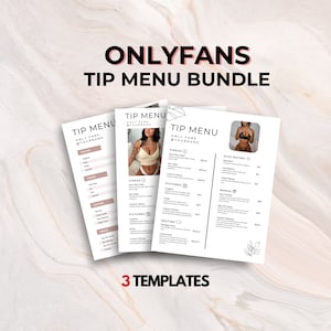 OnlyFans Tip Menu Bundle | Editable Template | Tip Menu Template | Adult Content | Digital Download | Fansly