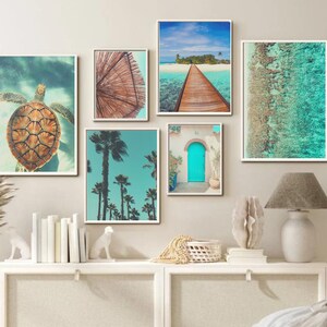 Boho Beach Wall Art Gallery Wall Set Large Boho Wall Art - Etsy