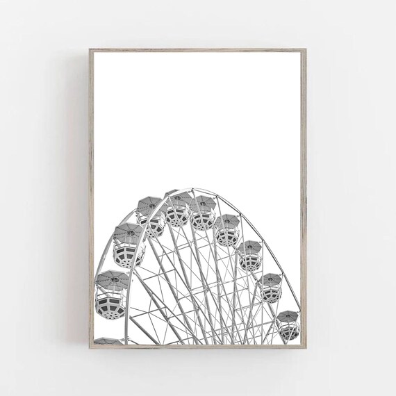 Ferris Wheel Art Black And White