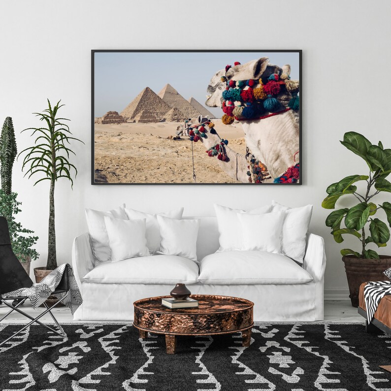 Pyramid Egypt Boho Wall Decor Desert Wall Art Minimalist Wall Etsy
