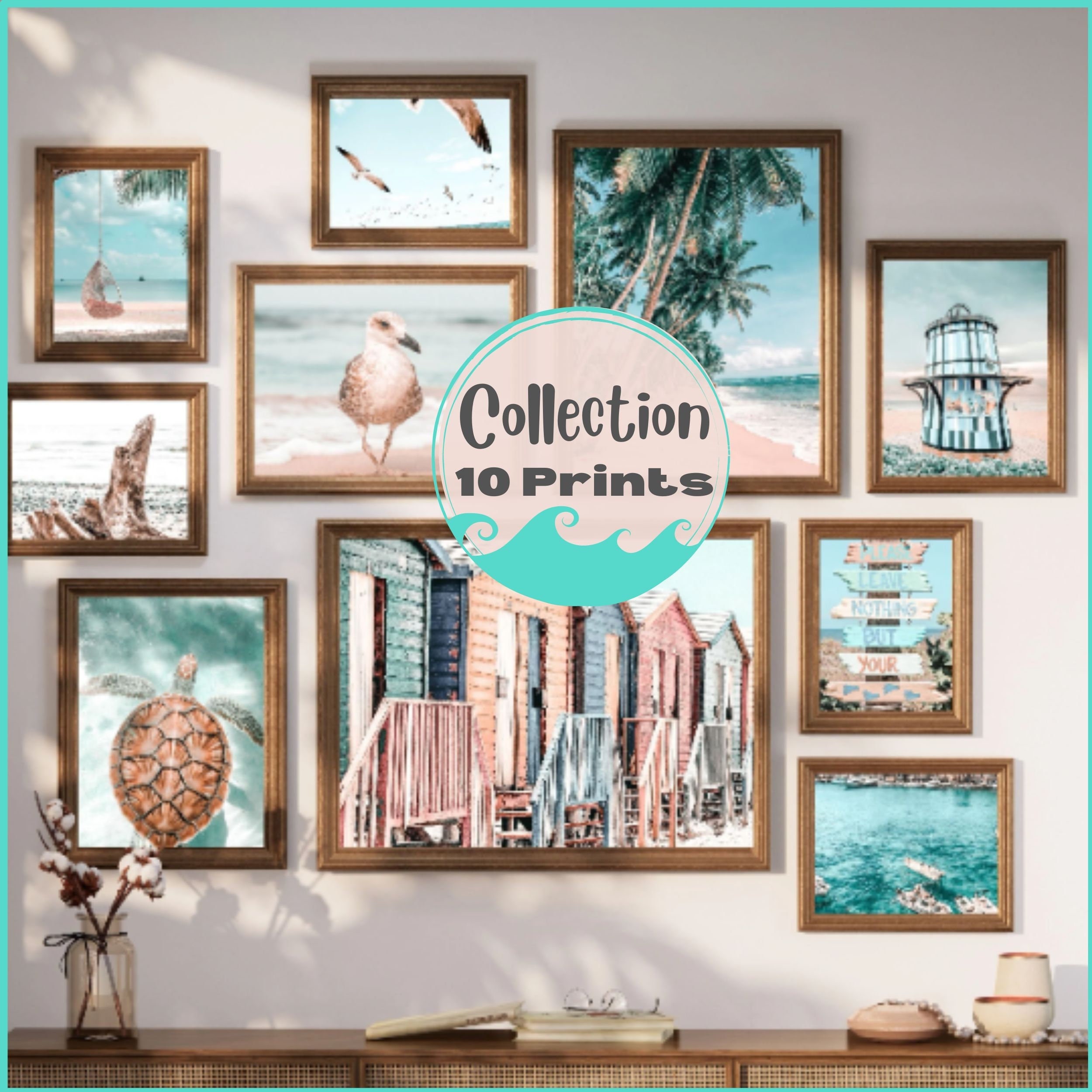 Beach Wall Art Boho Beach Wall Art Large Beach Wall Art Pastel Etsy