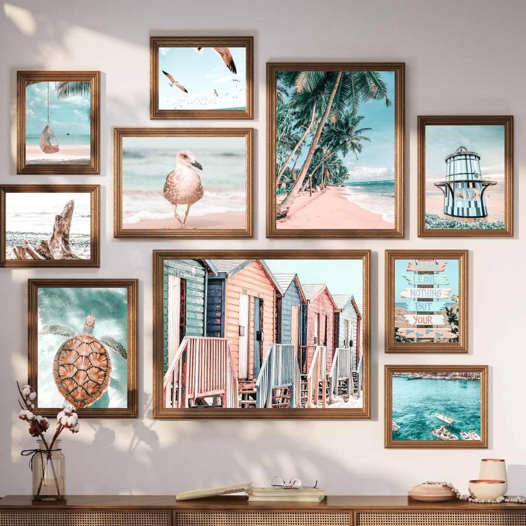 Beach Wall Art Boho Beach Wall Art Large Beach Wall Art Pastel Etsy
