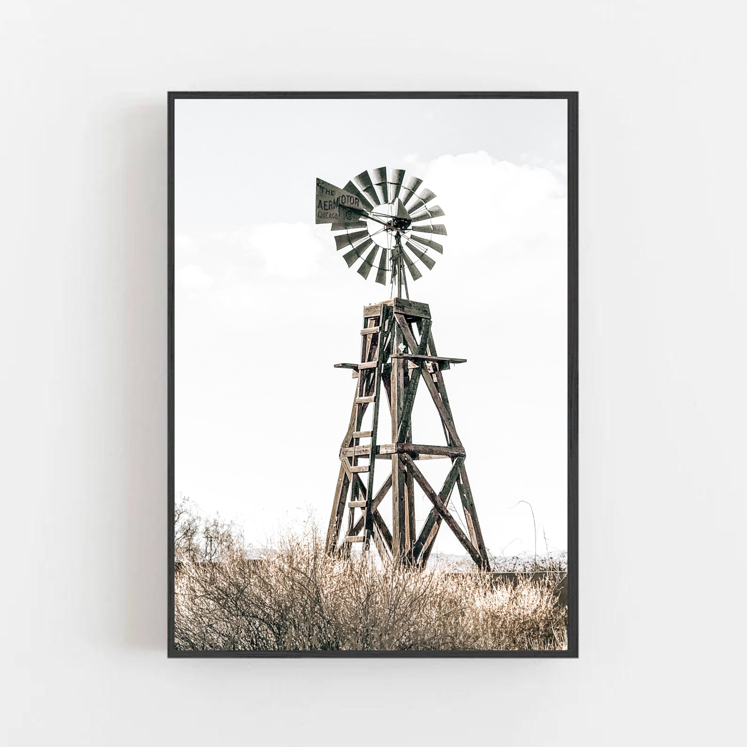 Modern Farmhouse Windmill Print Farmhouse Printable Windmill Decor