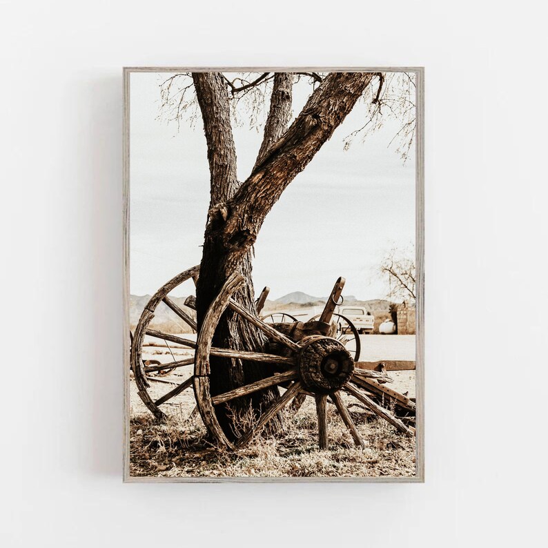 Wagon Wheel Country Room Decor Farmhouse Printable Wall Art Western
