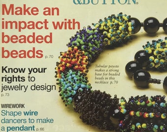 Bead and Button Magazine Beadwork Earrings Necklace bugle Bead Weave Charms Bracelet Peyote Right Angle Stitches Accessory Craft Project