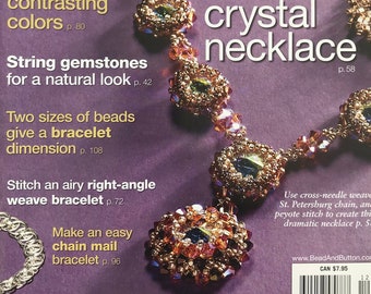 Bead and Button Jewelry Magazine Beadwork Peyote Stitch Earrings Necklace Crochet Weave Chain Bail Bracelet Design Accessory Craft Project