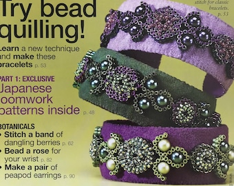 Bead and Button Jewelry Magazine Beadwork Loom work Dangling Berries Earrings Crochet Weave Necklace Bracelet Design Accessory Craft Project