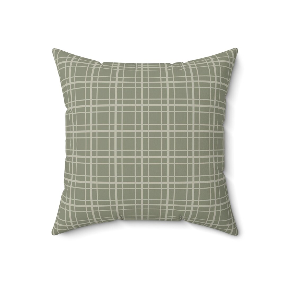 Sage Green Plaid Pillow Green Tone Pillow Living Room Etsy