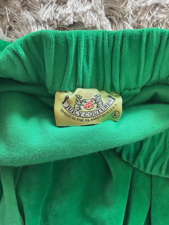 VTG 90’s Juicy Couture Green Velour Booty Short/S… - image 3