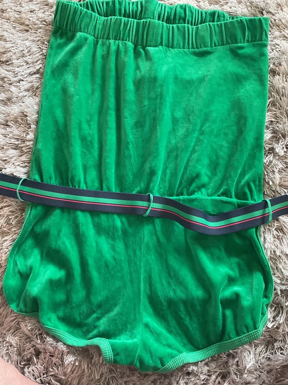 VTG 90’s Juicy Couture Green Velour Booty Short/S… - image 8