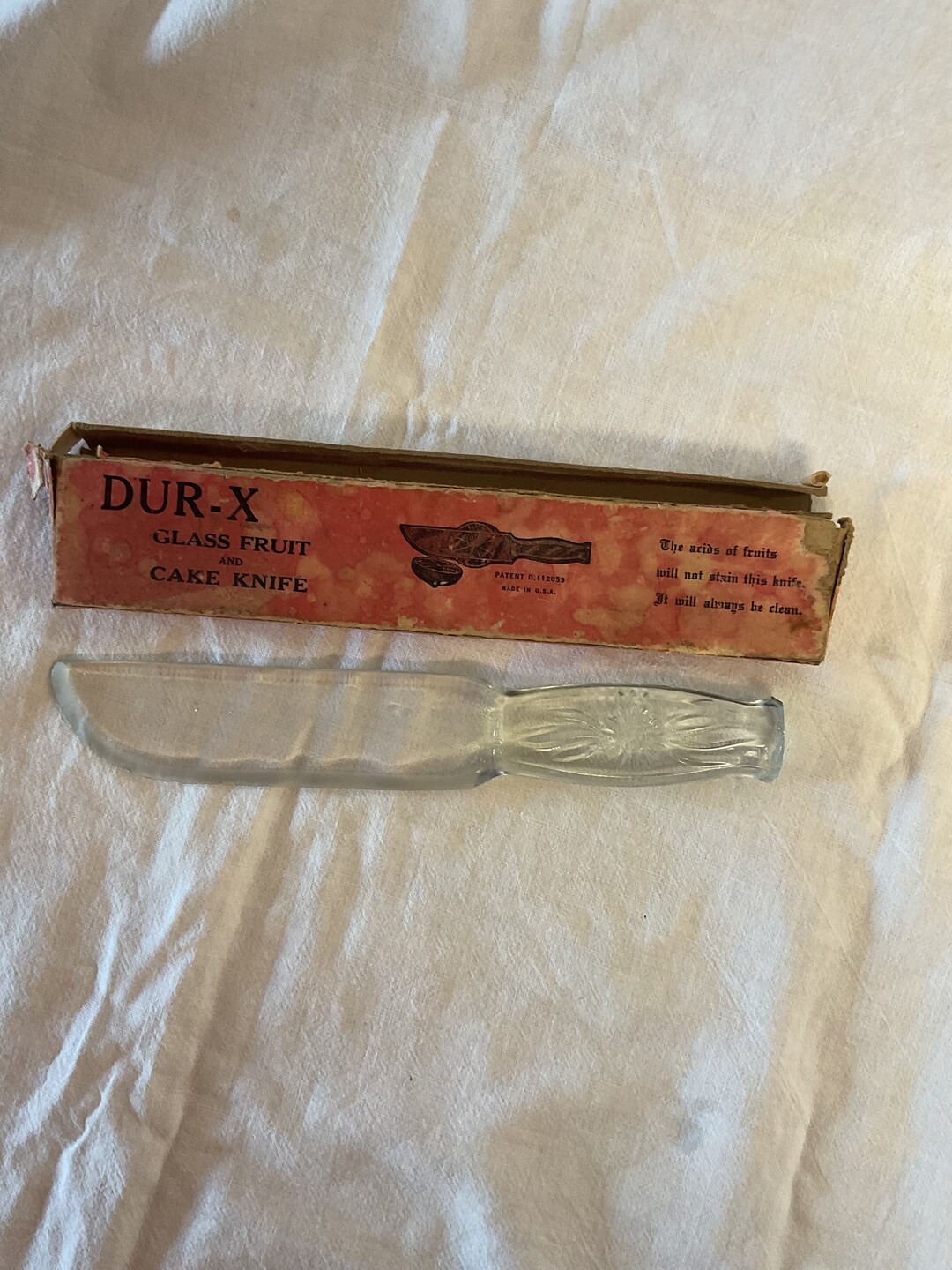 Durx Glass Fruit and Cake Knife Vintage Made in USA Glass Etsy