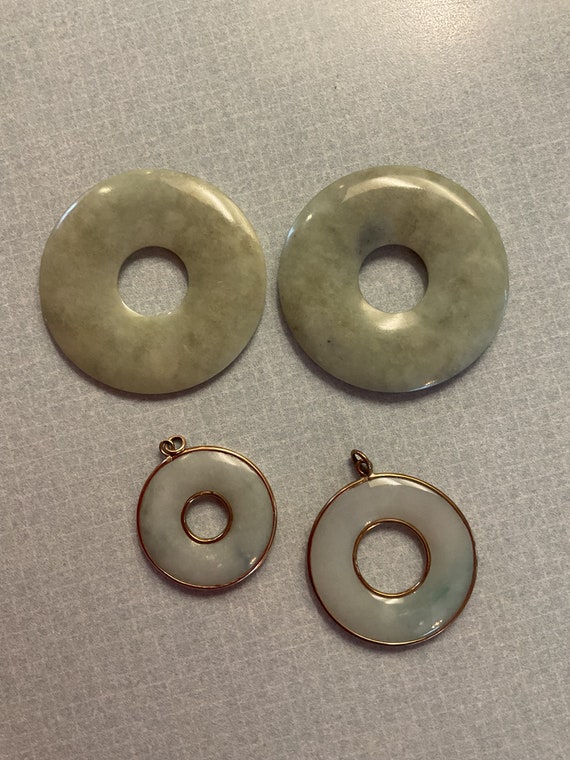 Light green Jade Circles set of 4