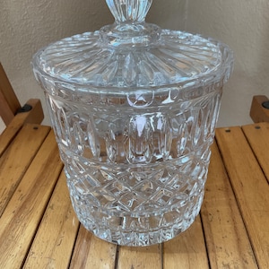 Vtg Clear Lead Crystal Glass Biscuit Jar , Tobacco jar, Ice bucket, etc