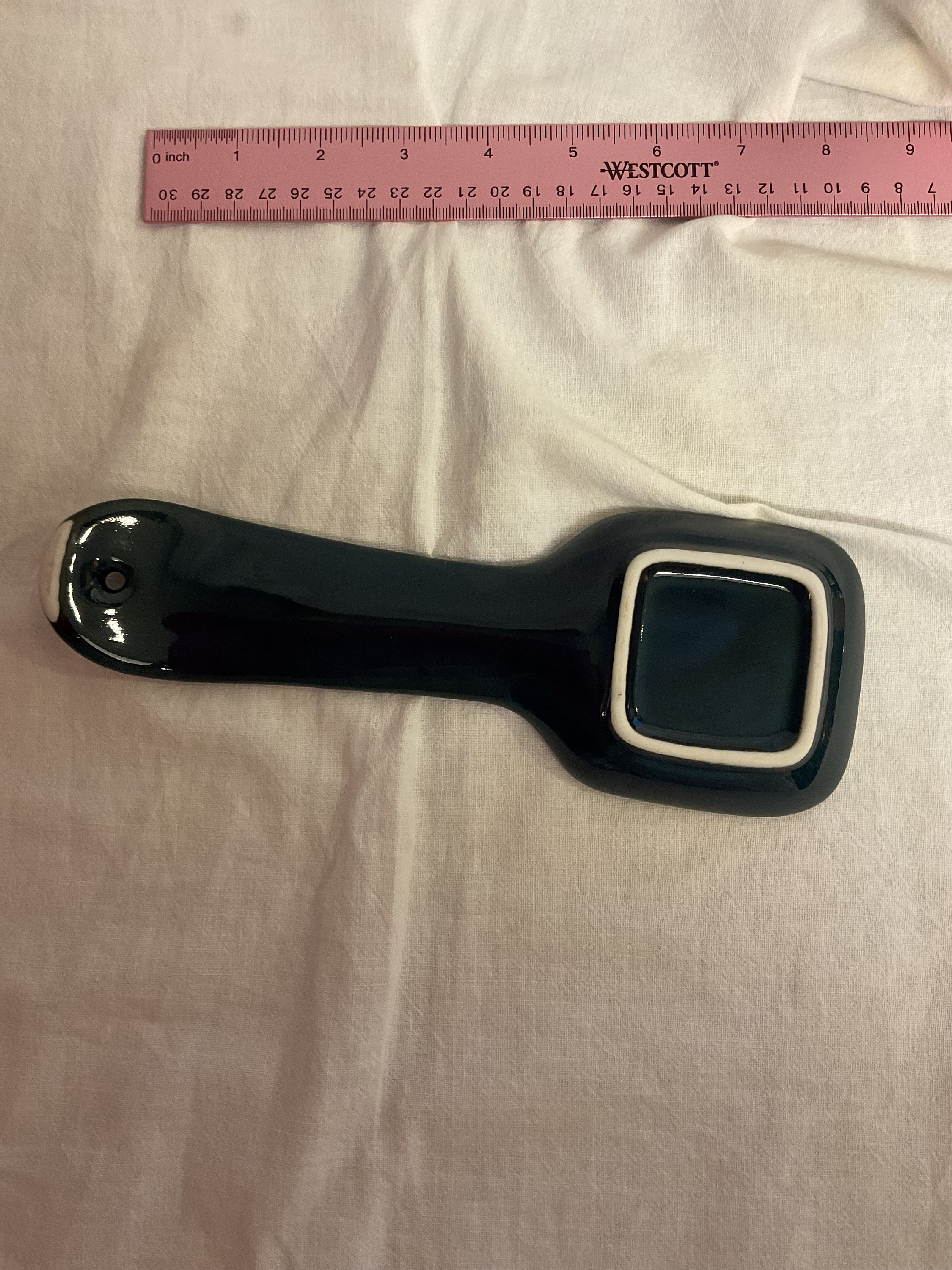 Vintage Pig Spoon Rest Navy Blue Splatter Ceramic Etsy