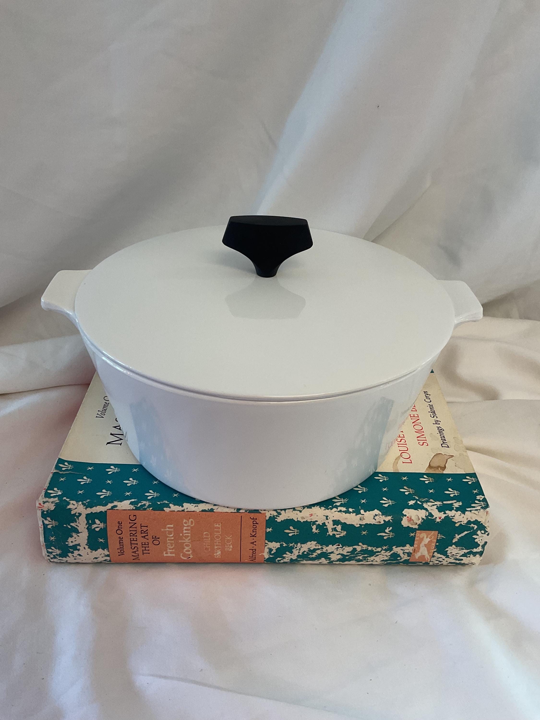 Vtg Corning Ware Buffet Server 1/2 All White With Black