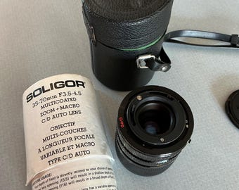 Vtg SOLIGOR Camera Lens/ untested/ Lens Case
