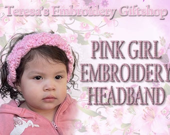 Pink Embroidery Headband