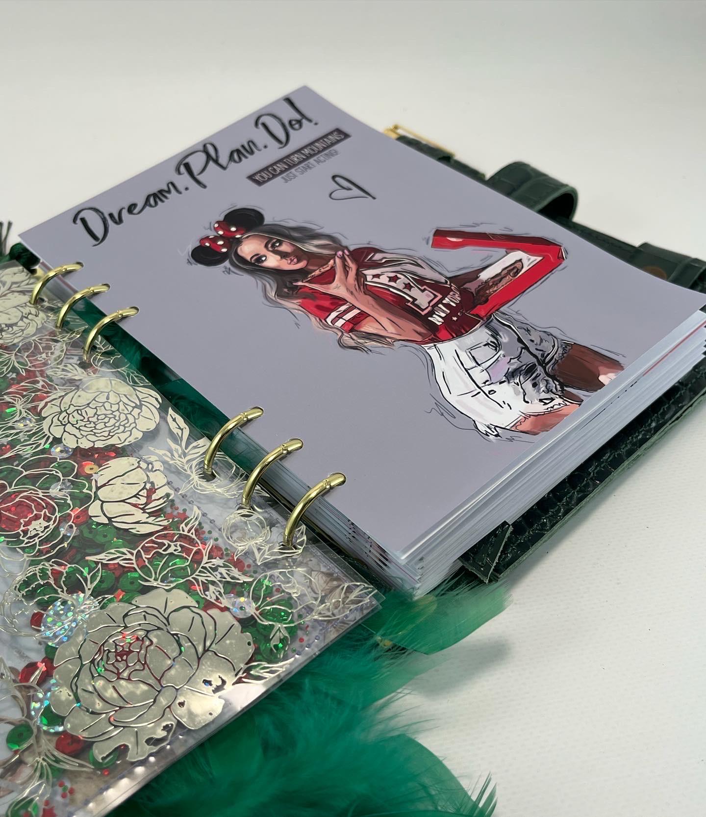 Perfect Green Dragon Leather Planner Binder A5,exclusive Planner, Gift