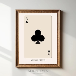 Ace of Clubs Playing Card Digital Print