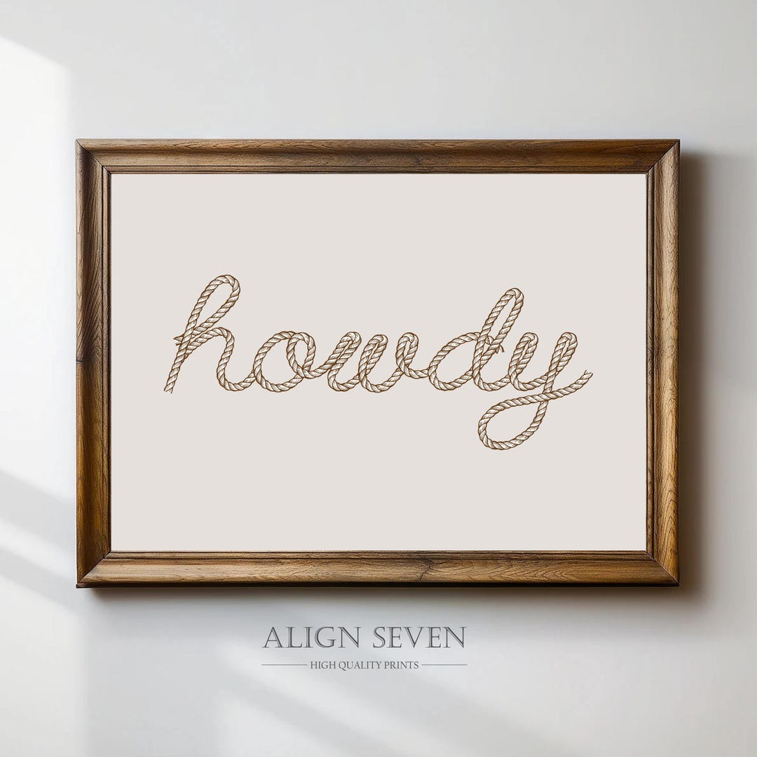 Howdy in Rope Font Digital Print - Etsy