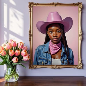 Afro Cowgirl Portrait: Black Girl Magic Art Print (Digital Download
