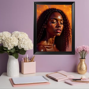 Black Girl Magic Portrait: Afrocentric Goddess Art Print (Digital Download)