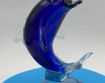 Cristal D'arques Vintage French Clear & Cobalt Blue Lead Crystal