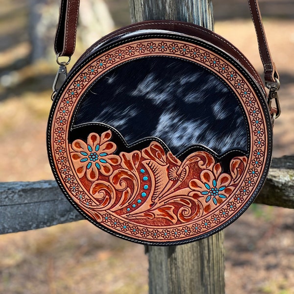 Genuine Cowhide Leather Card Case With Fanned Inserts Experiment We will All Study From 1 Round Western Canteen Bag - Etsy