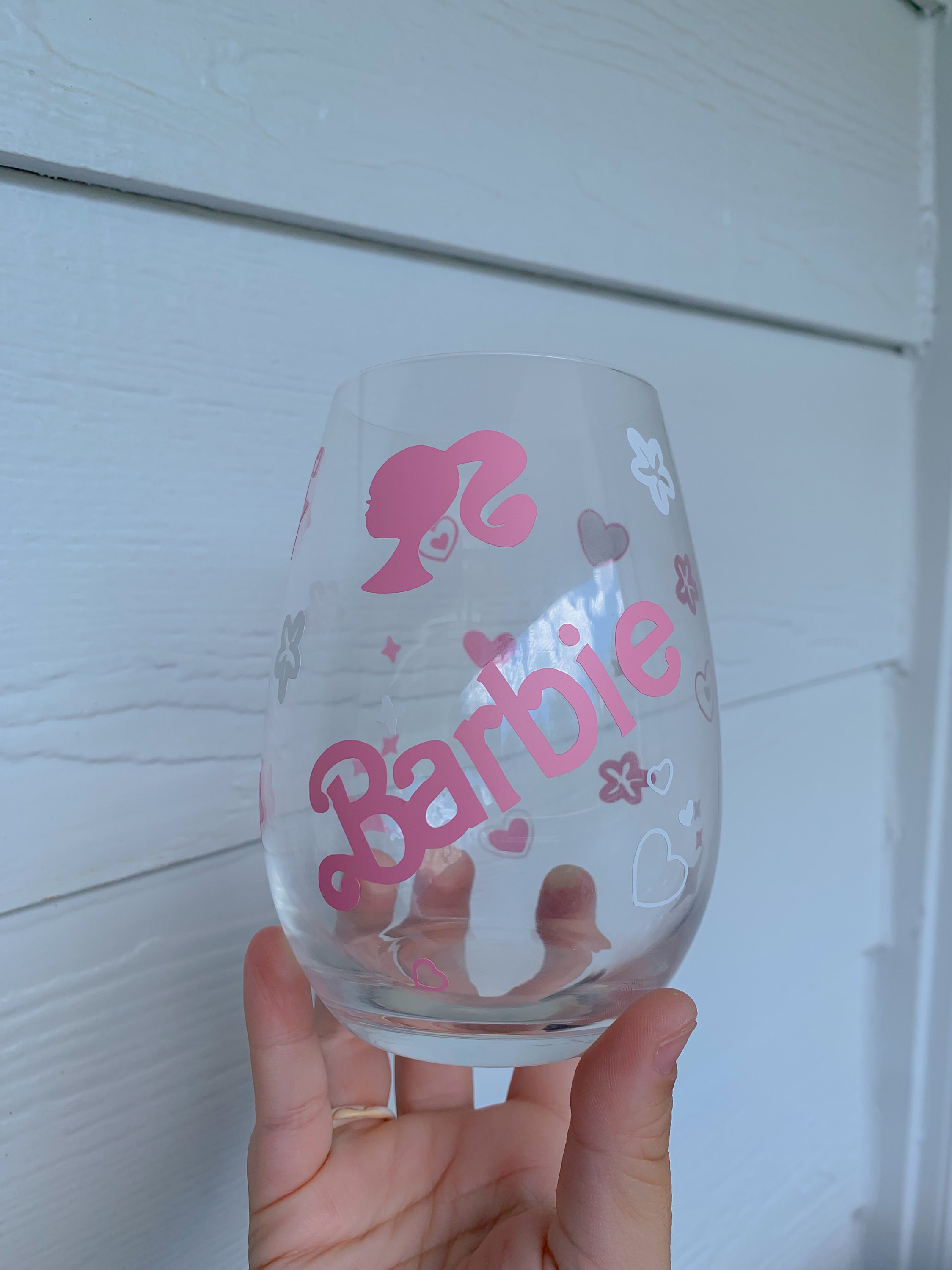 Barbie Wine Glass  Diy wine glasses, Hand painted wine glass