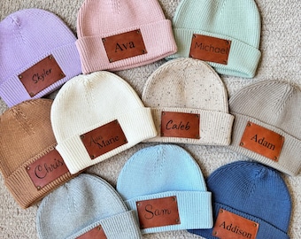 Custom Beanie| Personalized Newborn Name Hat| Baby Shower Gift| custome baby gifts| Unisex| Engraved Knit Beanie|First keepsake|New mom Gift
