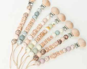 Personalized printed Pacifier Clip|Custom Baby shower Gift|Pastel Babygirl Soother Holder|Babyboy Dummy Chain|Newborn Gift|Binky Clip