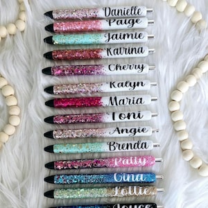 Personalized Glitter Gel Pen, Custom glitter refillable pen, inkjoy gel pen, Custom pen, glitter pen, epoxy pens, resin pen, Valentines gift