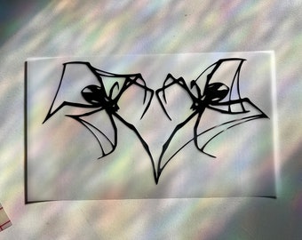spider heart decal/ spider decal/ laptop decal/ car decal/ bumper sticker/ text decal