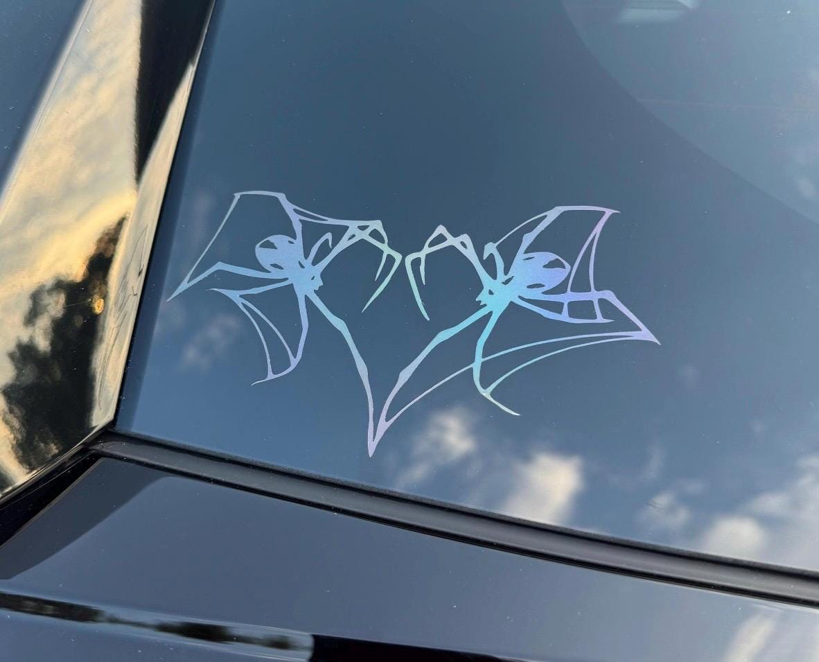 spider heart decal/ spider decal/ laptop decal/ car decal/ bumper sticker/ text decal
