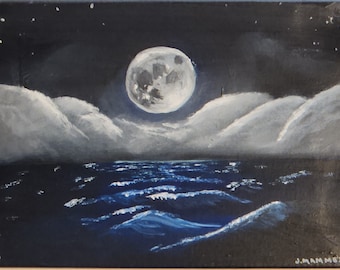 Moon over sea