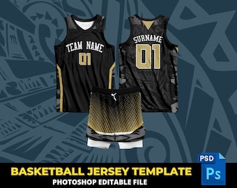 Full Sublimation Editable Basketball Jersey Template | Photoshop Format | Easy Customize