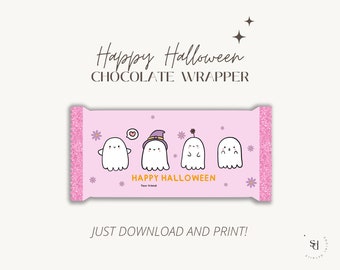 Happy Halloween Chocolate Wrapper: Printable Party Favor (PDF File)