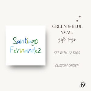 Custom name tags for gifts, Birthday Gift Tags, Stationery for Kids, Set of 12 name tags, Custom enclosure cards, Gift Tags, Gift Wrapping