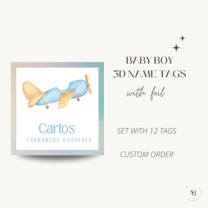3D-cadeaukaartjes, gepersonaliseerde cadeaukaartjes, aangepaste volgorde, briefpapier voor kinderen, set van 12, bijlagekaarten, vliegtuig, partijgunst, verjaardagsplaatje