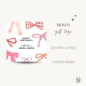 Étiquettes pour cadeaux d'anniversaire, cartes d'anniversaire personnalisées, bel emballage, décoration indispensable, emballage cadeau personnalisé, étiquettes pour événements spéciaux, nœuds mignons