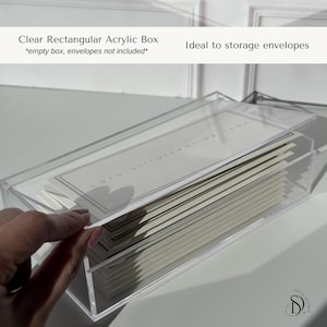 Caja de acrílico transparente, cajas de papelería, almacenamiento para sobres, cajas de regalo rectangulares, cajas para regalos de boda, regalos para baby shower
