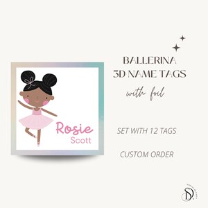 Ballerina Cadeaukaartjes, 3D Cadeaukaartjes, Aangepaste volgorde, Gepersonaliseerde Ballet Naamplaatjes, Behuizingskaarten, Roze Folie, Briefpapier voor kinderen, Ballet