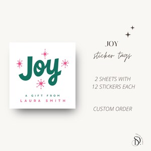 Etiquetas adhesivas para regalos de Navidad Juego de 24 pegatinas Calcomanías personalizadas para Navidad Pegatinas personalizadas para regalos de Navidad Pegatinas personalizadas