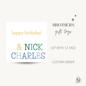 Etiquettes pour cadeaux personnalisées, Etiquettes imprimées, Frères, Etiquettes pour enfants, Papeterie pour enfants, Etiquettes nominatives personnalisées, Cartes jointes, Un cadeau parmi les étiquettes