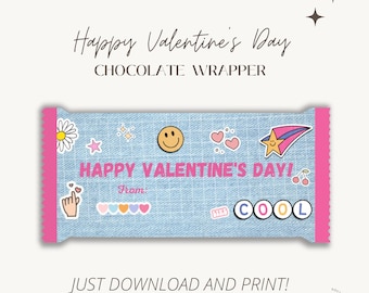 Carta per caramelle di San Valentino: bomboniera stampabile (download digitale)